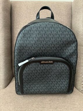 Michael Kors Black Logo Monogram Backpack - NWOT